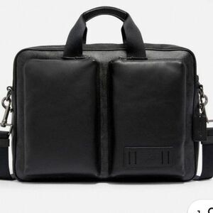 COACH Rider Briefcase Crossbody Bag Mens Signature Leather Laptop Office Travel